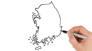 How to Draw South Korea | Countries Maps | Easy Drawing Tutorial