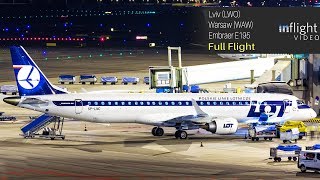 LOT Polish Airlines Full Flight: Lviv to Warsaw - Embraer E195 (with ATC)