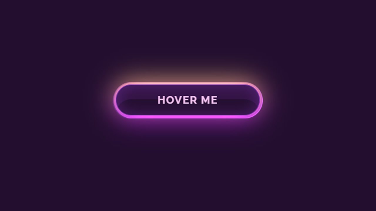 Button With Glowing Animation On Hover Using CSS | Neon Light Button ...