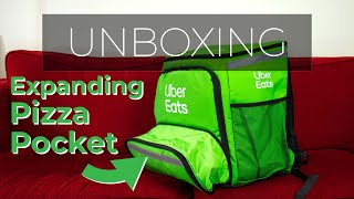 Unboxing: Uber Eats Large Backpack \u0026 Polo Shirt | Courier Bag | Expanding Pizza Pocket