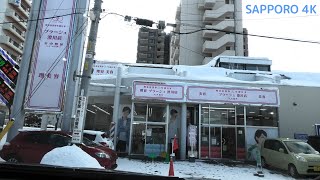 理容室プラージュ（現プラーナ）澄川店平面駐車場：入口 [ #札幌市 4K/30p 車載動画 雪道時2022]