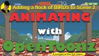 Adding a flock of birds - from the Animating With OpenToonz course