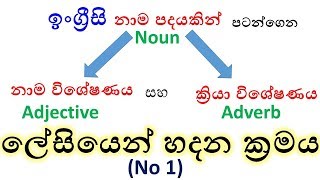 ඉංග්‍රීසි නාම පද සහ නාම විශේෂණ නිවැරදි ලෙස වාක්‍ය වල යොදන ක්‍රමය Lesson 1