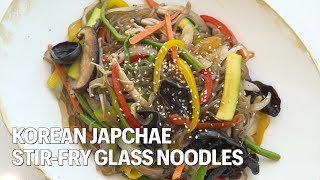 Korean Japchae (Stir-fried Glass Noodles with Mushrooms & Vegetables) Recipe