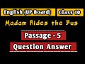 Madam Rides the Bus Passage Question Answer || Passage 5 || Class 10 English #EnglishRainbow