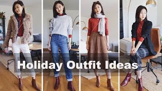 新年红色穿搭灵感 | 一件红色打底\u0026六套不同场合的look |  Holiday Outfit ideas