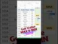 How to get Maximum and Minimum value in ms Excel sheet#youtubehorts #excel #exceltricks #shortvideo