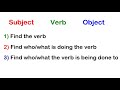 grammar subject verb and object