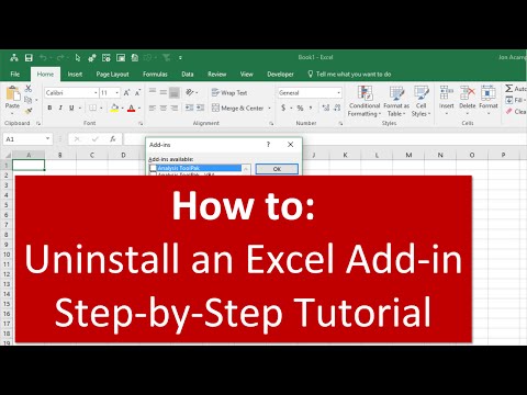 How to Uninstall and Completely Remove an Excel Add in How to Uninstall and Completely Remove an Excel Add in