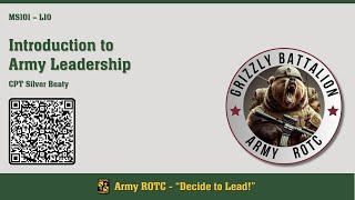 Introduction to Army Leadership - MSL101 Lesson 10 - ROTC