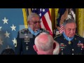 OBAMA MEDAL OF HONOR- 3 RECIPIENTS ON STAGE