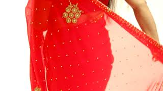 WEDDING LATEST PARTY WEAR HEAVY EMBROIDERED RED SAREE.AT WHOLESALE RATE CONT@8826957116