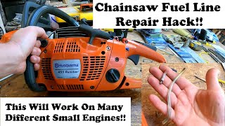 Chainsaw Fuel Line Repair Hack!!  Making it look Easy