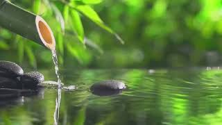 Relaxing Music and Sounds of Bamboo Water to Sleep, Relax, Healing