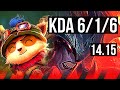 TEEMO vs AATROX (TOP) | 6/1/6, Rank 8 Teemo, 500+ games, Dominating | VN Master | 14.15