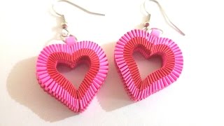 6. How to make Paper Weaving Heart Shape Earrings