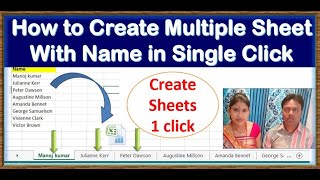 How to create multiple sheet with name in Single click Excel Tips and Tricks