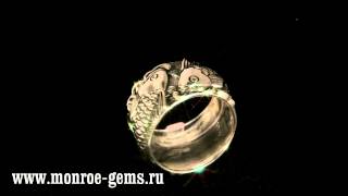 Серебряное кольцо. Серебряный перстень. Big Silver ring. Счастливый карп