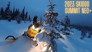 Lets take my 2023 Skidoo Summit Neo + into a mini tree forest!