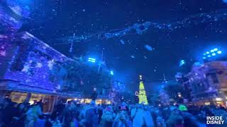 FULL Christmas Wintertime Enchantment Snowfall at Disneyland! - Main Street USA View