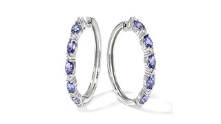 Rarities Tanzanite and White Zircon Hoop Earrings