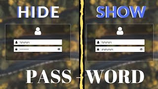 Show/Hide Password Using JavaScript | JavaScript Tutoials