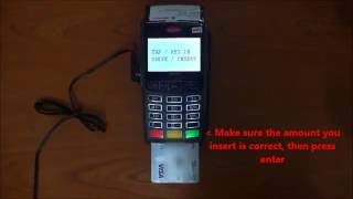 How to use credit card terminal to make payment