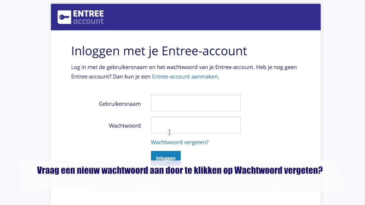 Inloggen Entree Account - YouTube