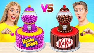 Cake Decorating Challenge | Bubble Gum vs Chocolate Food by Multi DO Challenge