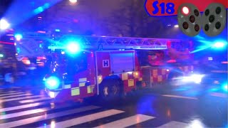 ST.H  TAGBRAND (NYTÅR) hovedstadens beredskab brandbil i udrykning fire truck respond 緊急走行 消防車