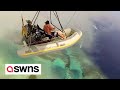 Aussie man pilots a hand-built flying boat to get the perfect snaps | SWNS