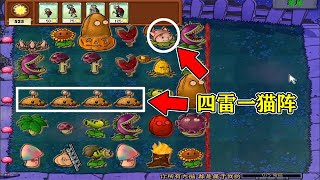 PVZ自制关卡：“四雷一猫”阵？这关不费阳寿了，改费脑子了！【梗梗游戏解说】