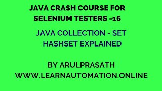 Java Crash course | 16 | Set | Hash set Explained | Tamil