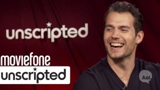 How Tight Is Henry Cavill's Suit? |  'Man of Steel' Unscripted | Moviefone