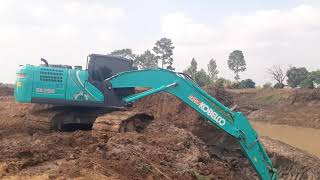 จัดว่าเร็ว kobelco sk200-10 (mark10) งานขุดลอกคลองตัดโคลน ชมไป บ่นไป excavator EP.8247