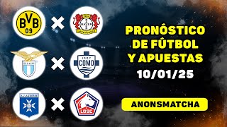 Pronósticos de fútbol para hoy 10/01/25 deportivos Auxerre - Lille, Lazio - Como, Dortmund - Bayer