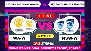 New South Wales Breakers vs Western Australia Women Live Cricket Today