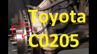 Causes and Fixes Toyota C0205 Code: Left Front Wheel Speed Sensor Signal Malfunction