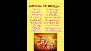 #మహాభారతం లోని 18 పర్వాలు #Mahabharatam Loni 18 PARVALU in Telugu#yt shorts#