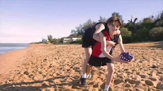 'Aussie Rules' at the BEACH with the ball that fits every pocket