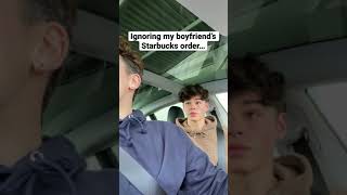 Ignoring my boyfriend’s Starbucks order… (I’m in trouble) #shorts | Nicky and Pierre #NiPi