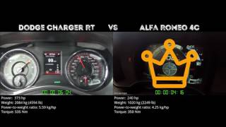 Dodge Charger RT vs Alfa Romeo 4C // 0-100 km/h