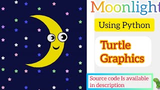 Python Turtle Graphics | Moon Night | with source code | Turtle Design