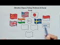 11 bendera negara paling terkenal di dunia menggambar bendera drawing