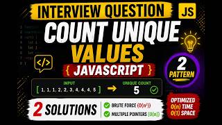 JavaScript Interview Question #2 | Count Unique Values | Multiple Pointers Pattern Explained | தமிழ்