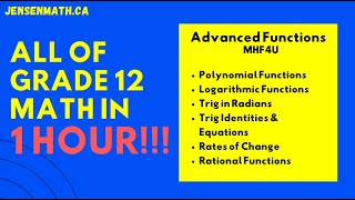 All of Grade 12 Math - Advanced Functions - IN 1 HOUR!!! (part 1)