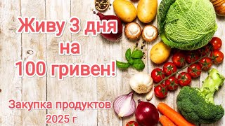 Живу 3 дня на 100 гривен! Закупка продуктов