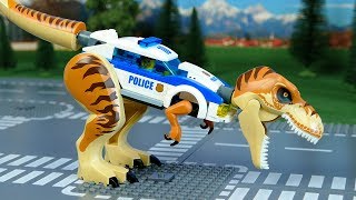 Lego Police car and Dinosaur