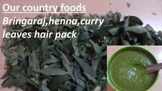 #bringaraj_henna_curry_leaves_ pack #strengthen_your_hair #hair_pack