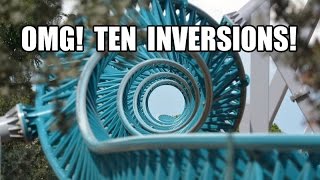 Altair CCW 0204 10 Inversion Roller Coaster POV Cinecitta World Italy